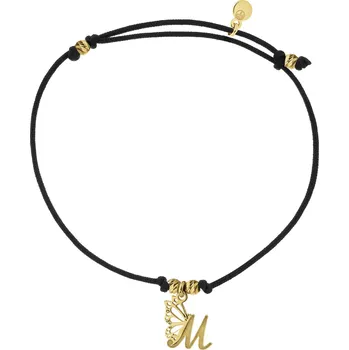 Náramek Náramek z prvky z pozlaceného stříbra - písmeno M, motýl - AP540-1607