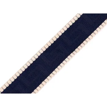 Galanterie Popruh šíře 38 mm, barva 2 modrá tmavá béžová
