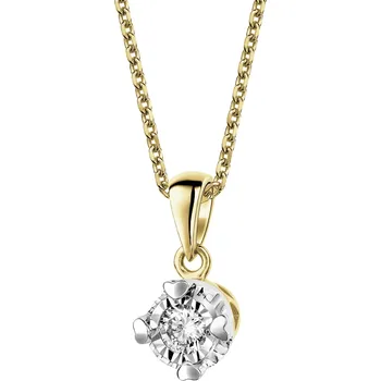 Přívěsek Přívěsek ze žlutého a bílého zlata s briliantem - srdce - 0,10 ct - ryzost 585 - 101.309