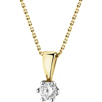 Přívěsek Přívěsek ze žlutého a bílého zlata s briliantem - 0,16 ct - ryzost 585 - 100.396