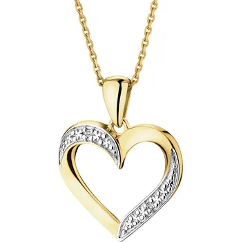 Přívěsek Zlatý přívěsek s diamanty - srdce - 0,004 ct - ryzost 585 - 101.282