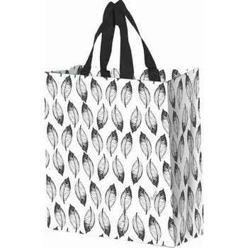 Nákupní taška Taška lamino 14l lístky černé