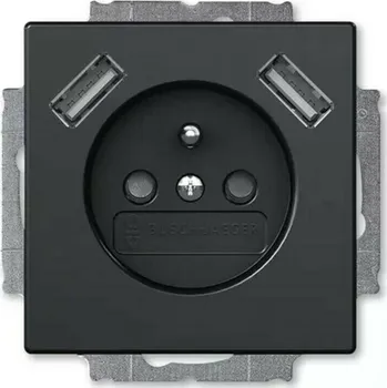 Elektrická zásuvka Zásuvka 230 V s USB jednonásobná ABB Future mechová černá