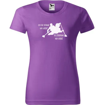 DOBRÝ TRIKO Vtipné dámské tričko s potiskem Co se stane na vodě Barva: Fialová, Velikost: XL