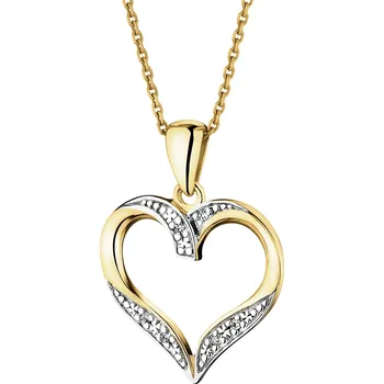 Přívěsek Přívěsek ze žlutého zlata s diamanty - srdce - 0,01 ct - ryzost 585 - 101.283