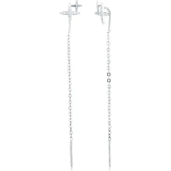 Náušnice Stříbrné provlékací náušnice s hvězdičkami