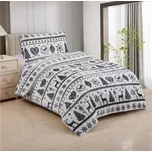 JAHU Vánoce mikroplyš šedé/bílé 140 x…