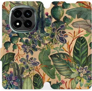 Flipové pouzdro Mobiwear - Xiaomi Redmi Note 14 Pro Plus 5G - VP05S Sukulenty (Knížkové flip pouzdro, obal, kryt na mobil Xiaomi Redmi Note 14 Pro Plus 5G - VP05S Sukulenty, materiál Umělá kůže + TPU - ochrana 360°, stojánek, silikonová vanička, magnetick