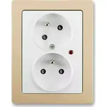 Zásuvka 230 V dvojnásobná ABB Swing IP 40 s optickou signalizací jasně bílá/mocca