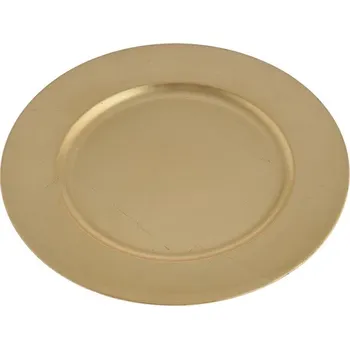 Obal na květináč Aranžovací talíř PVC kulatý zlatý - 20 cm