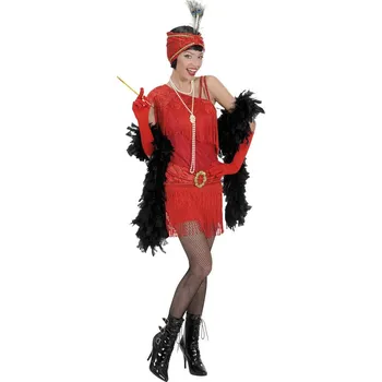 Karnevalový kostým Dámský červený kostým Flapper z 20. let (šaty, čelenka) - XL