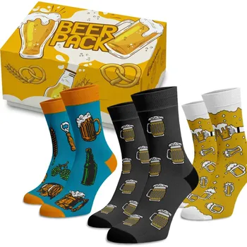 Dámské ponožky Dárková ponožková krabička PIVNÍ SET Bavlna 39-41