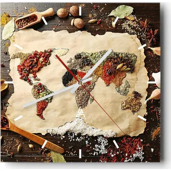 Hodiny Velké nástěnné hodiny 40x40 cm - Gastronomie - Skleněné hodiny - Tichý chod