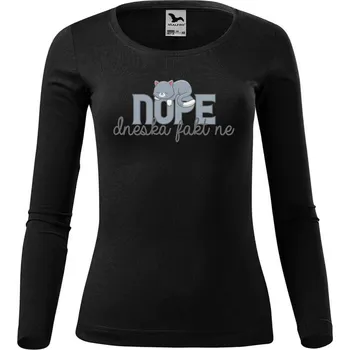 Dámské tričko DOBRÝ TRIKO Dámské triko s potiskem Dneska fakt ne Velikost: 3XL, Barva: Černá