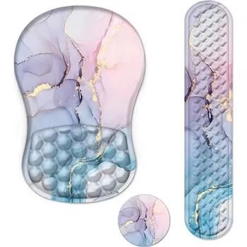 Podložka pod myš Huado Set podložka pod myš a zápěstí Bean Růžovo-modrý mramor Huado ERB-PINK_MERBL