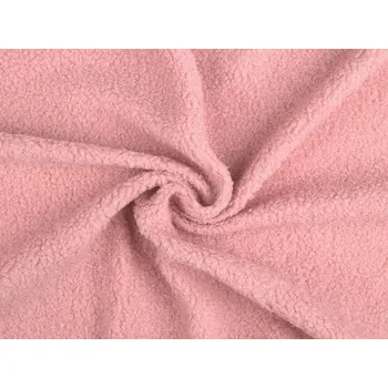 Teddy plyšová látka, barva 4 (18) (220 g/m²) starorůžová sv.