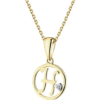 Přívěsek Zlatý přívěsek s diamantem - písmeno H - 0,003 ct - ryzost 585 - 109.599/H