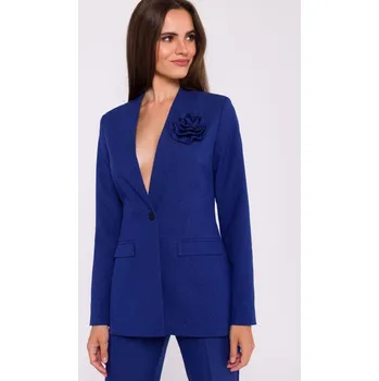 Dámské sako Elegantní sako s květinou Stylove S370 modré EU velikost: XL