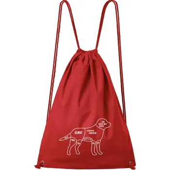 Městský batoh DOBRÝ TRIKO Bavlněný batoh Kde drbat psa Barva: Červená