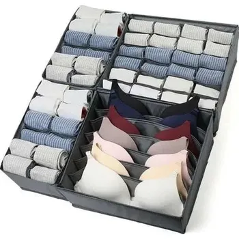 Úložný box Paradox 4dílná sada úložných boxů do šatníku ALAMO / Šedá