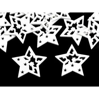 Dekorace - Dřevěná vánoční hvězda 10ks