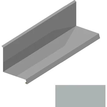 Střešní lemovaní Lemování ke zdi rovnoběžné s okapem RS250Q-105 SP 25 s okapnicí RAL 9007 tmavě stříbrná