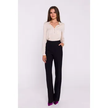 Dámské kalhoty Elegantní kalhoty s rozšířenými nohavicem Stylove S371 černé EU velikost: L