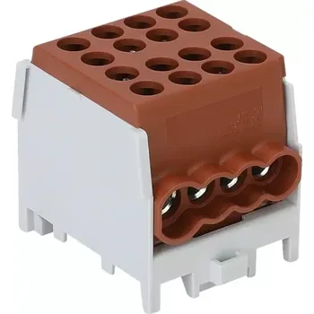 Tracon FLECU-25-16-4B Rozvodná svorka odbočná,na DINlištu, hnědá (Tracon FLECU-25-16-4B)