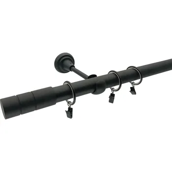 Garnýž Kovovégarnýže.cz Garnýž Stord elegance 25 mm černá matná Varianta jednořadá nebo dvouřadá: Dvouřadá, Délka: 480 cm, Uchycení látky: Kroužky s žabkou