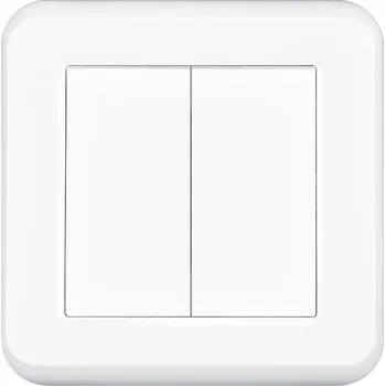 Elektrická zásuvka UNIC Dvojvypínač lustrový sériový č.5 v rámečku 82mm, plast bílý