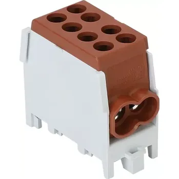 Tracon FLECU-25-16-2B Rozvodná svorka odbočná,na DINlištu, hnědá (Tracon FLECU-25-16-2B)