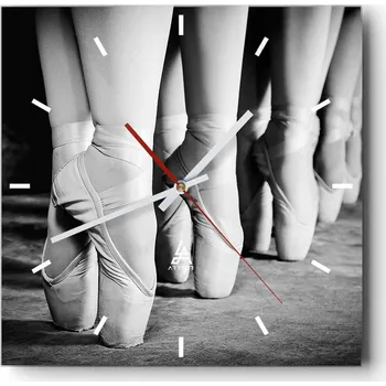 Hodiny Velké nástěnné hodiny 40x40 Baletka Skleněné hodiny Tiché