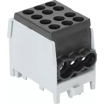 Tracon FLECU-25-16-3F Rozvodná svorka odbočná,na DINlištu, černá (Tracon FLECU-25-16-3F)