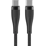 Datový kabel USB C na USB C, Maxlife MXUC-08 (PD, 100W, Nylon), délka 1m, barva černá