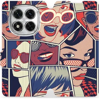 Pouzdro na mobilní telefon Flipové pouzdro Mobiwear - Xiaomi Redmi Note 14 Pro 5G - VP18P Komiks (Knížkové flip pouzdro, obal, kryt na mobil Xiaomi Redmi Note 14 Pro 5G - VP18P Komiks, materiál Umělá kůže + TPU - ochrana 360°, stojánek, silikonová vanička, magnetické zavírání)