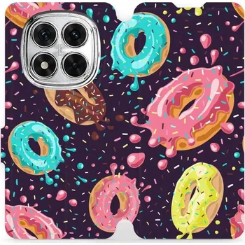 Pouzdro na mobilní telefon Flipové pouzdro Mobiwear - Xiaomi Redmi Note 14 Pro 5G - VP19S Donutky (Knížkové flip pouzdro, obal, kryt na mobil Xiaomi Redmi Note 14 Pro 5G - VP19S Donutky, materiál Umělá kůže + TPU - ochrana 360°, stojánek, silikonová vanička, magnetické zavírání)