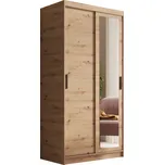 Nábytek PEGAS s.r.o. Šatní skříň s posuvnými dveřmi a zrcadlem Hailey 100 Artisan+Artisan