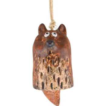 Vánoční dekorace Závěs Zvonek Veverka 15 cm, keramika