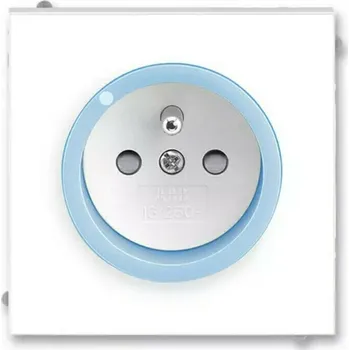 Elektrická zásuvka Zásuvka 230 V jednonásobná ABB Neo IP 40 s optickou signalizací bílá/ledová modrá