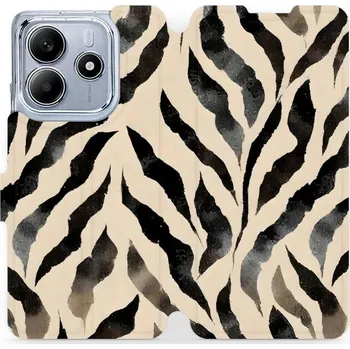 Pouzdro na mobilní telefon Flipové pouzdro Mobiwear - Xiaomi Redmi Note 14 5G - VA53S Zebří (Knížkové flip pouzdro, obal, kryt na mobil Xiaomi Redmi Note 14 5G - VA53S Zebří, materiál Umělá kůže + TPU - ochrana 360°, stojánek, silikonová vanička, magnetické zavírání)