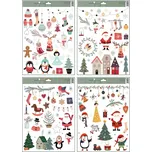 Dekorace na okno vánoční motivy 30 x 42 cm