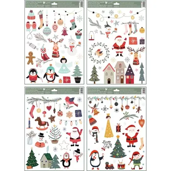 Vánoční dekorace Dekorace na okno vánoční motivy 30 x 42 cm