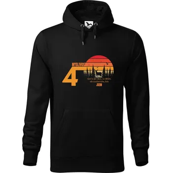 Pánská mikina DOBRÝ TRIKO Pánská mikina 40 let myslivost Velikost pánské mikiny: 4XL, Barva: Černá