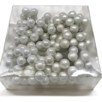 DEKORACE - Baňky skleněné, bílá perleť, sada 144 ks