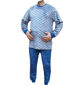 Pánské pyžamo xcena Mikroplyšové teplé pyžama modrá L