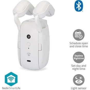 LED osvětlení SmartLife Robot se Záclonou | Tyčová Kolejnice | Závěsy | Napájení z baterie / Napájení z USB | 4000 mAh | Bluetooth® | Bílá