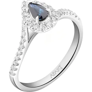 Prsten Prsten z bílého zlata s brilianty a safírem - ryzost 585 - 220.477