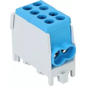 Tracon FLECU-25-16-2K Rozvodná svorka odbočná,na DINlištu, modrá (Tracon FLECU-25-16-2K)