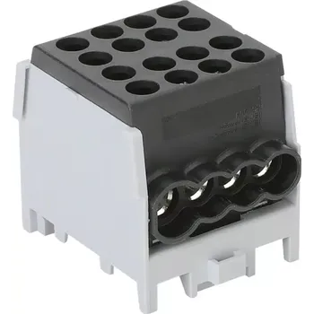 Tracon FLECU-25-16-4F Rozvodná svorka odbočná,na DINlištu, černá (Tracon FLECU-25-16-4F)