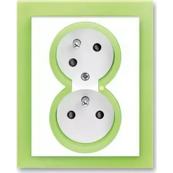vypínač Zásuvka 230 V dvojnásobná ABB Neo IP 40 s optickou signalizací bílá/ledová zelená